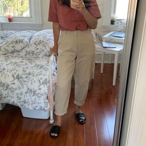 H&M high waisted dad jeans in cream